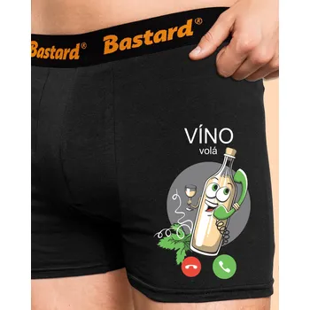 Trenýrky Bastard Bílé víno volá boxerky Black