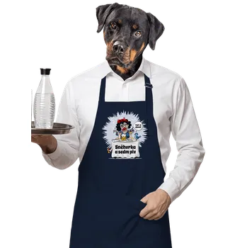 Kuchyňská zástěra Bastard Sněhurka a sedm piv zástěra Navy