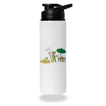 Láhev Bastard Jdu na zahrádku lahev na vodu White