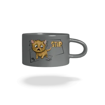 Bastard Kočičí horoskop: Štír hrnek makronka Grey Macaron