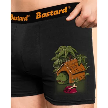 Trenýrky Bastard Pozor pes boxerky Black