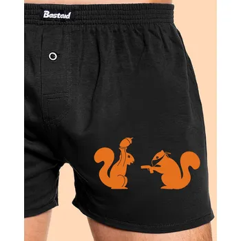 Trenýrky Bastard Veverky pánské trenky Black