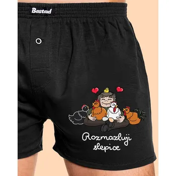 Trenýrky Bastard Rozmazluji slepice pánské trenky Black