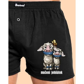 Trenýrky Bastard Mučení jehňátek pánské trenky Black