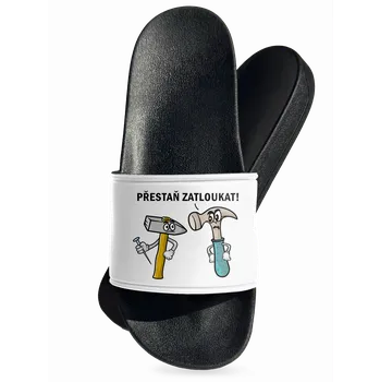 Pánské pantofle Bastard Přestaň zatloukat pantofle White