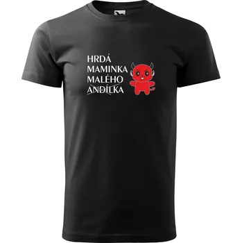 Sablio Tričko s potiskem pro maminku Hrdá maminka malého andílka - černé 5XL