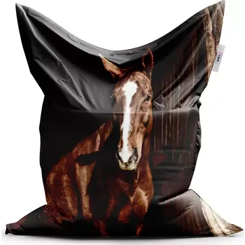 Sedací pytel Sablio Sedací vak Classic Kůň ve stáji - 150x100 cm