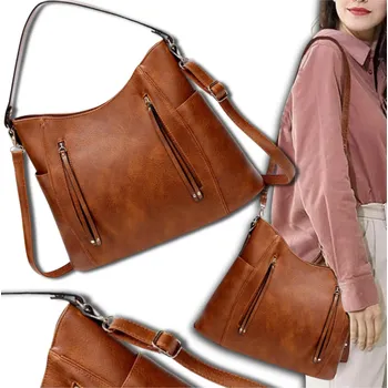 Kabelka Dámská Kabelka z kvalitní umělé kůže s Nýty, Zlaté Kování, 29x39x14 cm