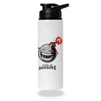 Láhev Bastard Mám se bombově lahev na vodu White