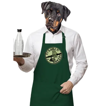 Kuchyňská zástěra Bastard Rybářem navždy zástěra Bottle Green