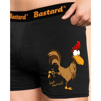 Trenýrky Bastard Novomanželé boxerky Black