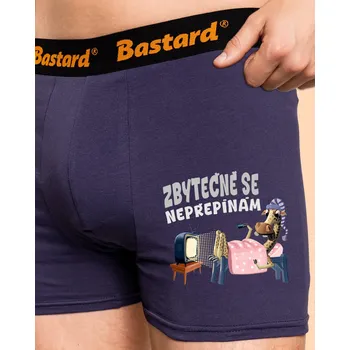 Trenýrky Bastard Zbytečně se nepřepínám boxerky Blue Navy