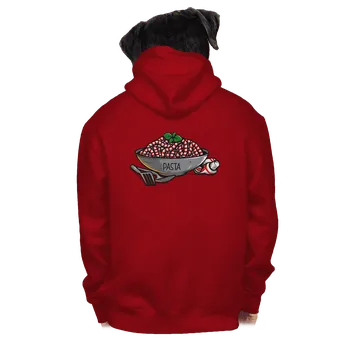 Pánská mikina Bastard Pasta pánská mikina na zip Red