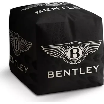 Taburet Sablio Taburet Cube Logo Bentley Černý: 40x40x40 cm