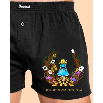 Trenýrky Bastard Alenka v říši divů pánské trenky Black