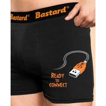 Trenýrky Bastard USB připojení boxerky Black