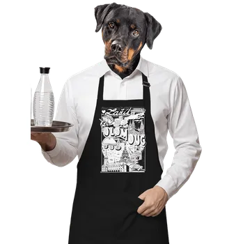 Kuchyňská zástěra Bastard B16: Zažít Olomouc zástěra Black