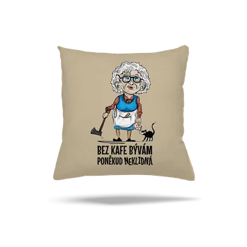 Polštář Bastard Neklidná bez kafe polštář Beige
