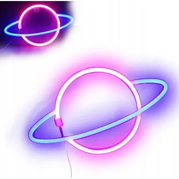 Lampička LAMPIČKA NEON LED PLANETA NOČNÍ DEKORACE NA ZEĎ JUPITER USB BATERIE