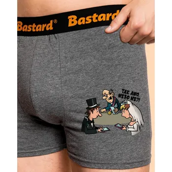Trenýrky Bastard Svatební obřad boxerky Gray Melange