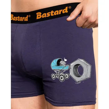 Trenýrky Bastard Správná matka boxerky Blue Navy