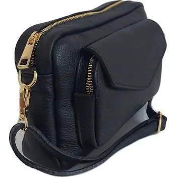 Kabelka Vera Pelle kabelka kožená kabelka přes rameno z pravé kůže černá