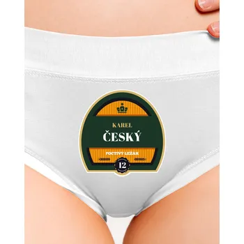 Souprava dámského spodního prádla Bastard Pivní etiketa dámské kalhotky White