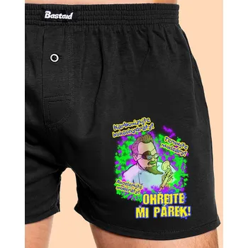 Trenýrky Bastard Ohřejte mi párek pánské trenky Black