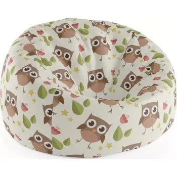 Sedací pytel Sablio Sedací vak Cocoon Sovy - 115 x 75 x 45 cm