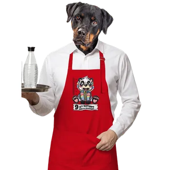 Kuchyňská zástěra Bastard Školní docházka zástěra Red