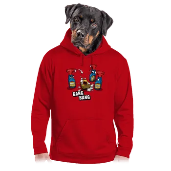 Pánská mikina Bastard Gang bang pánská mikina klokanka Red