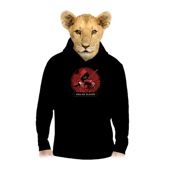 Chlapecká mikina Bastard Hra na oliheň dětská mikina klokanka Black