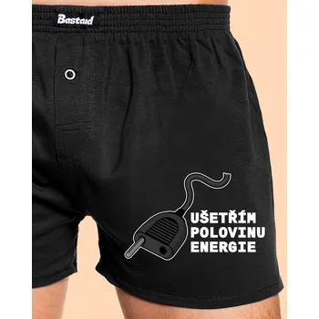 Trenýrky Bastard Ušetřím polovinu pánské trenky Black