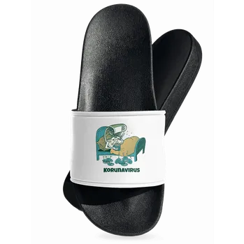 Pánské pantofle Bastard Korunavirus v posteli pantofle White