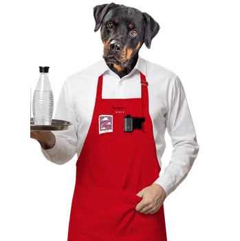 Kuchyňská zástěra Bastard Buď pozitivní zástěra Red