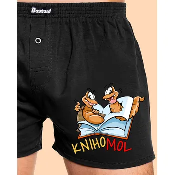 Trenýrky Bastard Knihomol pánské trenky Black