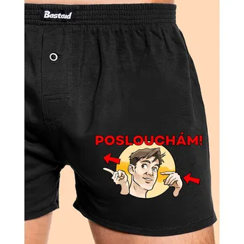 Trenýrky Bastard Jedním uchem tam pánské trenky Black