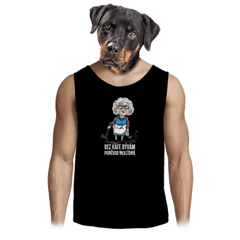 Pánské tílko Bastard Neklidná bez kafe pánské tílko Black