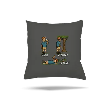 Polštář Bastard Napít, vyčůrat a spát polštář Gray Pol