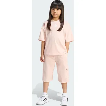 ADIDAS SOUPRAVA TRIČKA A ŠORTEK TIRO_NSTER 4 ROKY BÍLÁ|RŮŽOVÁ