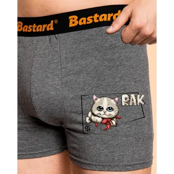 Trenýrky Bastard Kočičí horoskop: Rak boxerky Gray Melange
