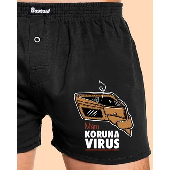 Trenýrky Bastard Korunavirus v peněžence pánské trenky Black