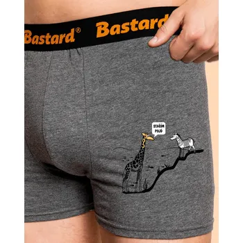 Trenýrky Bastard Stačím, pojď boxerky Gray Melange