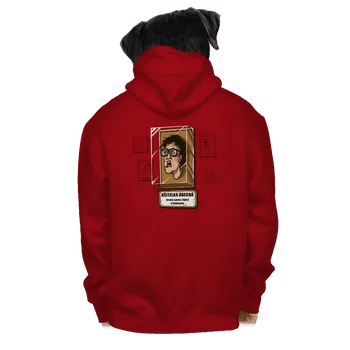 Pánská mikina Bastard Učitelka obecná pánská mikina na zip Red