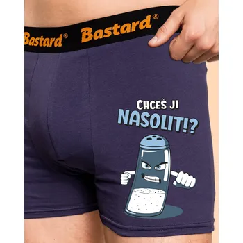 Trenýrky Bastard Chceš ji nasolit!? boxerky Blue Navy