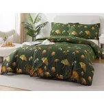 XPOSE® Bavlněné Renforcé povlečení GINKO - zelené 140x200 cm, 70x90 cm, Bavlna RENFORCÉ + Prodloužená možnost vrácení zboží do 50 dnů