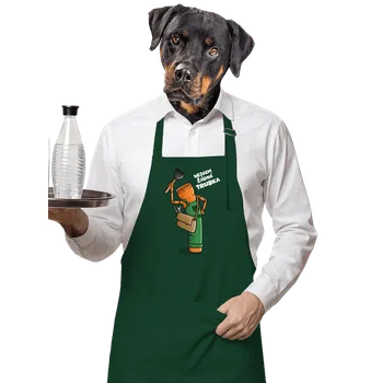 Kuchyňská zástěra Bastard Nejsem trubka zástěra Bottle Green