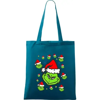 Grinch Vánoční - Taška bavlněná - 42 x 38 cm ( Petrolejová )
