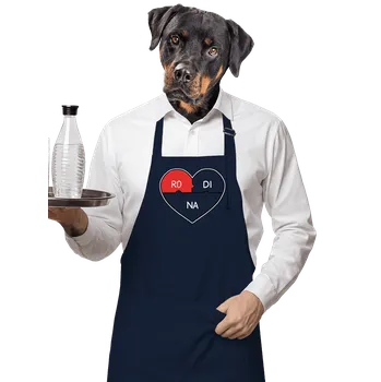 Kuchyňská zástěra Bastard Rodinné puzzle zástěra Navy