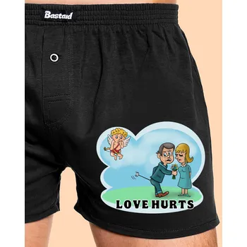 Trenýrky Bastard Love hurts pánské trenky Black